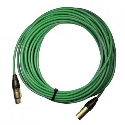 Кабельсабвуферный1xXLR-1xXLRXLR3F-XLR3M(green)20метровбалансныймикрофонныйкабель(зеленый)GS-PRO