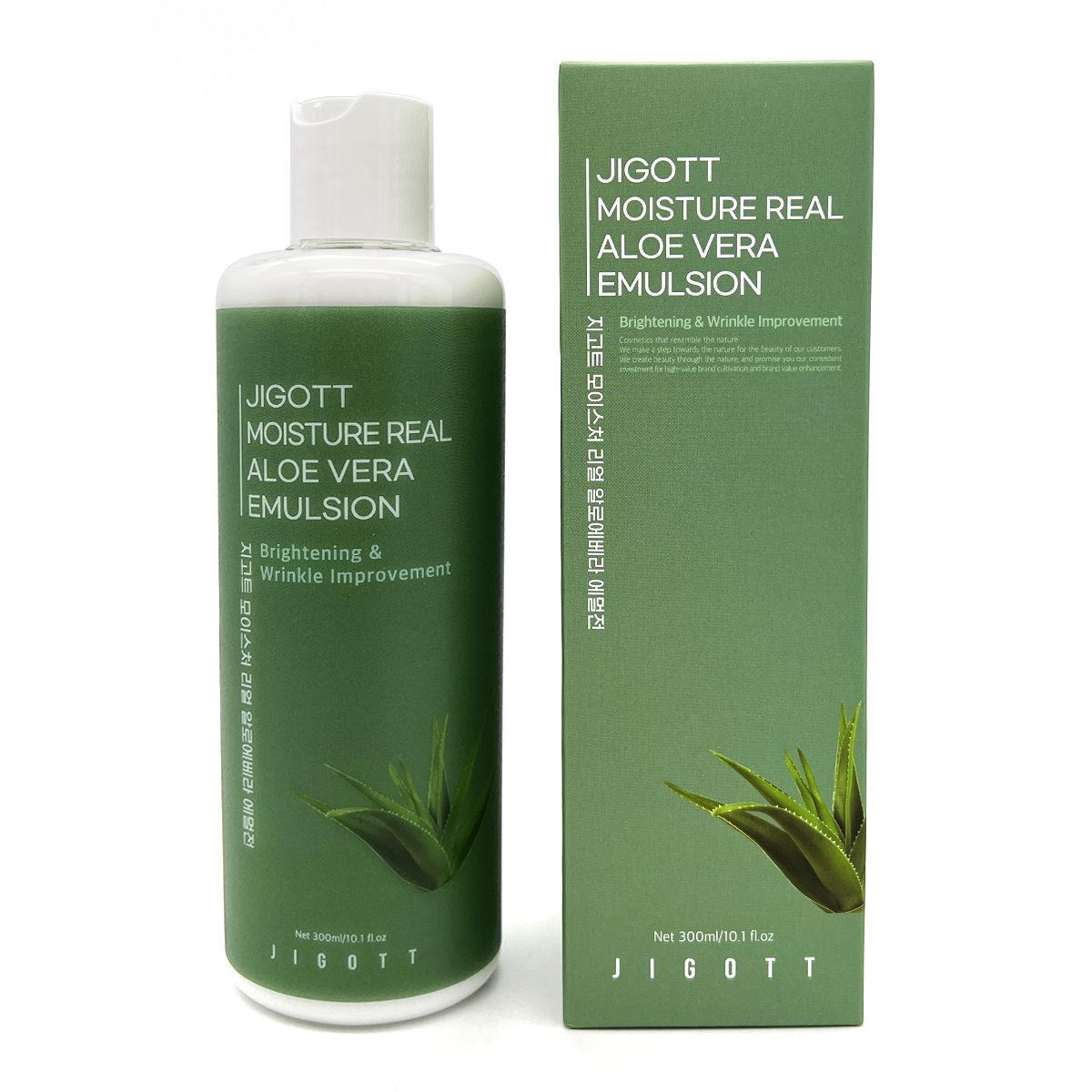 Jigott Эмульсия для лица с экстрактом алоэ вера увлажняющая, Корея, Moisture Real Aloe Vera Emulsion, 300 мл