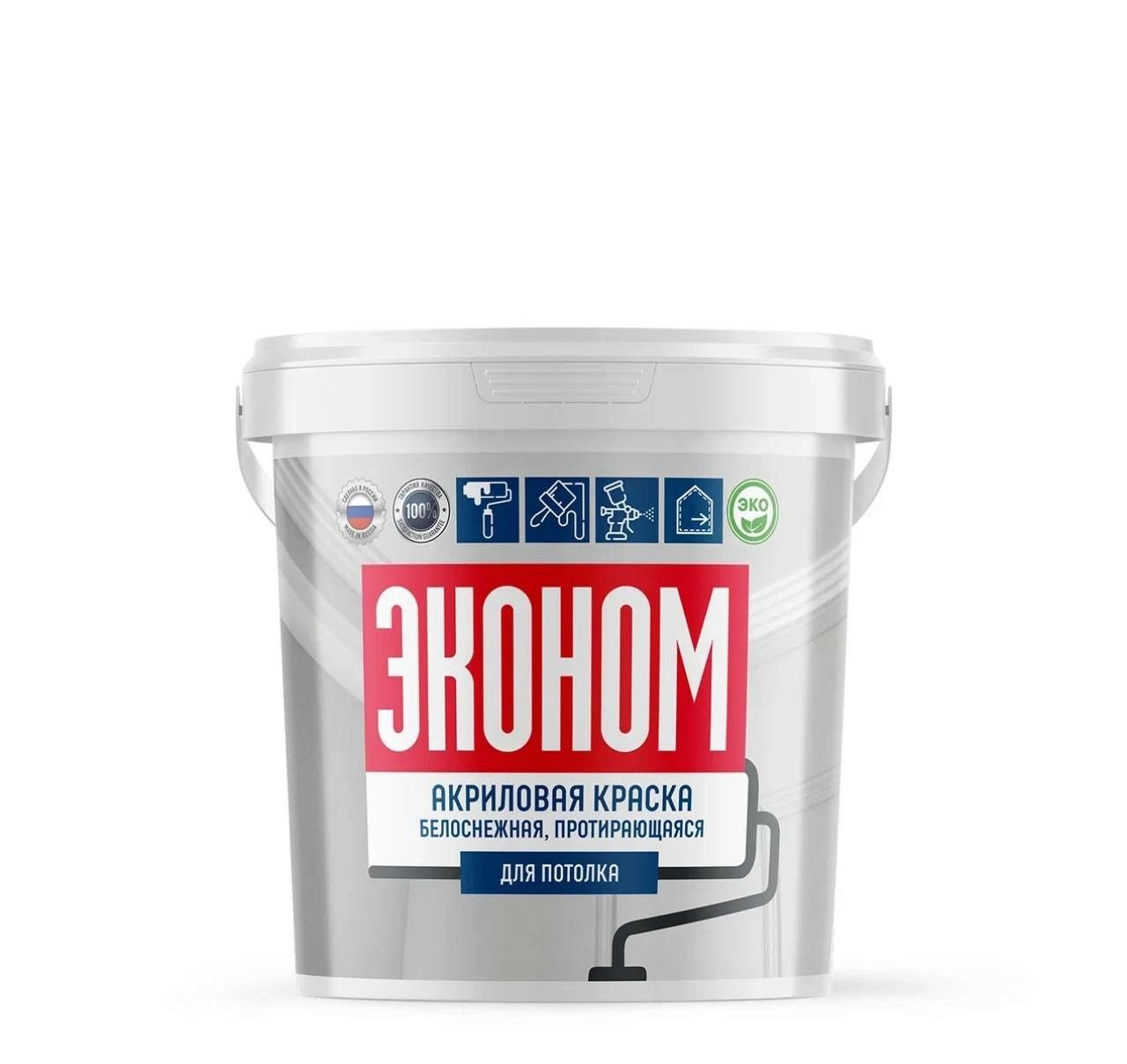 ЭКОНОМ Краска, Матовое покрытие, 3 кг, белый купить на OZON по низкой цене (1687128420)