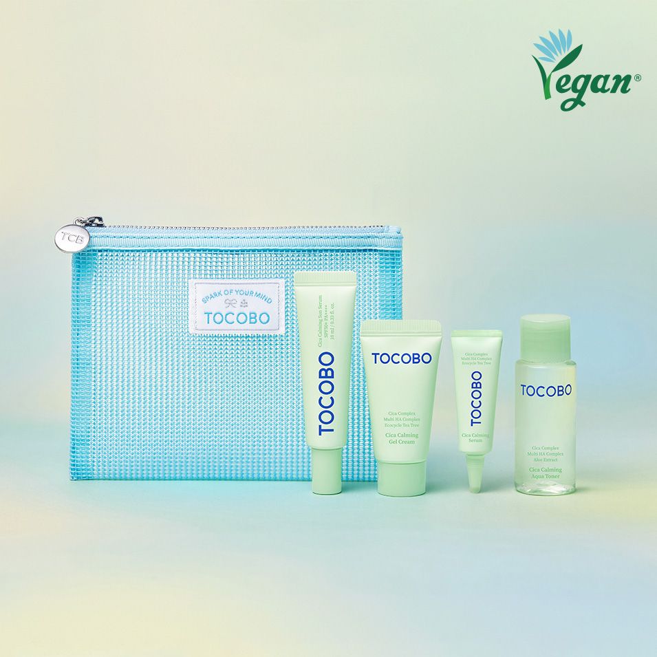 Набор миниатюр в косметичке Tocobo Cica Calming Travel Kit