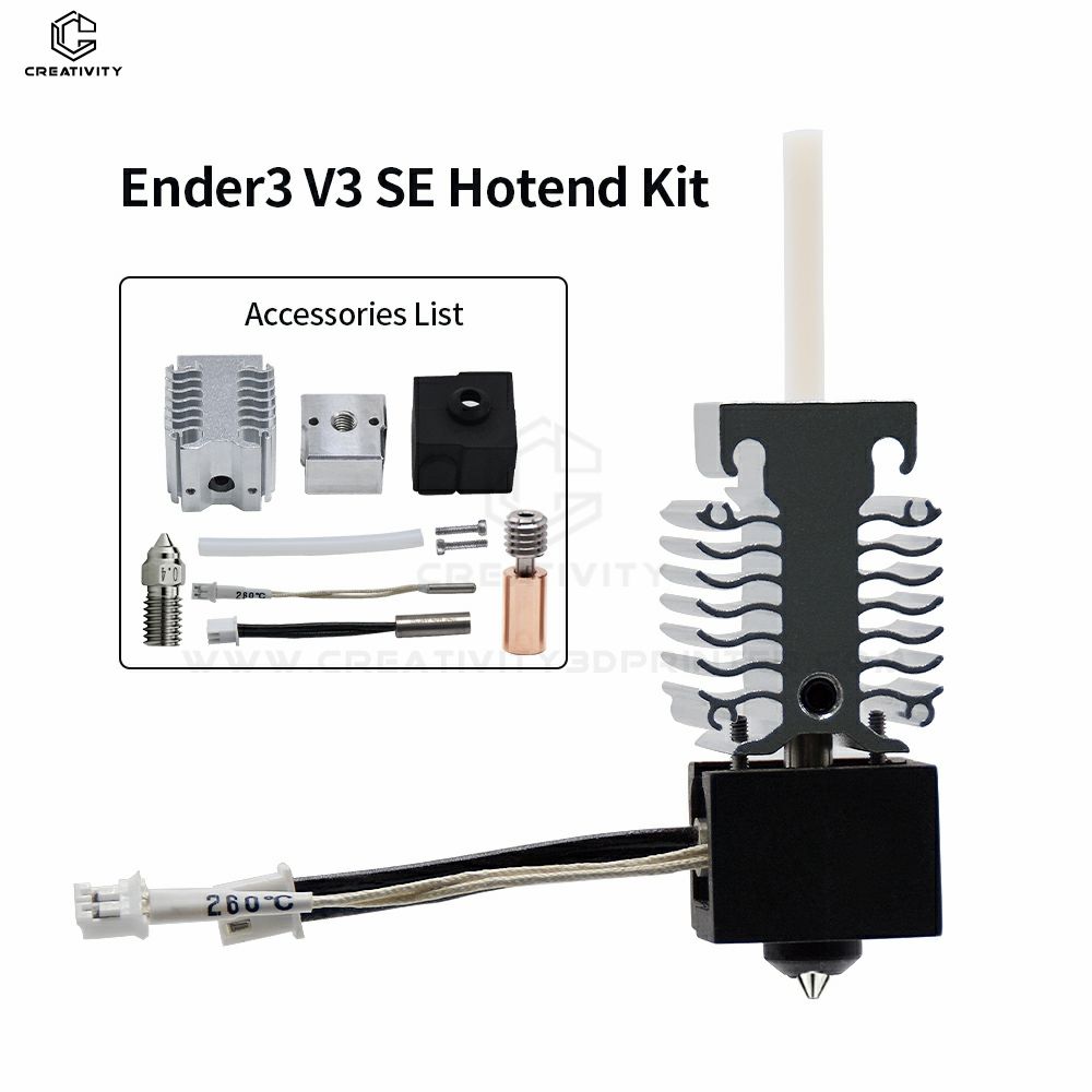 Комплект Ender3 V3 SE Hotend Kit с биметаллической жаростойкой головкой из титанового сплава, 24 В, 40 Вт,Комплект из биметаллической меди