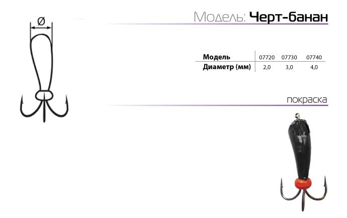 Мормышка W Spider Черт-банан 2,0 мм