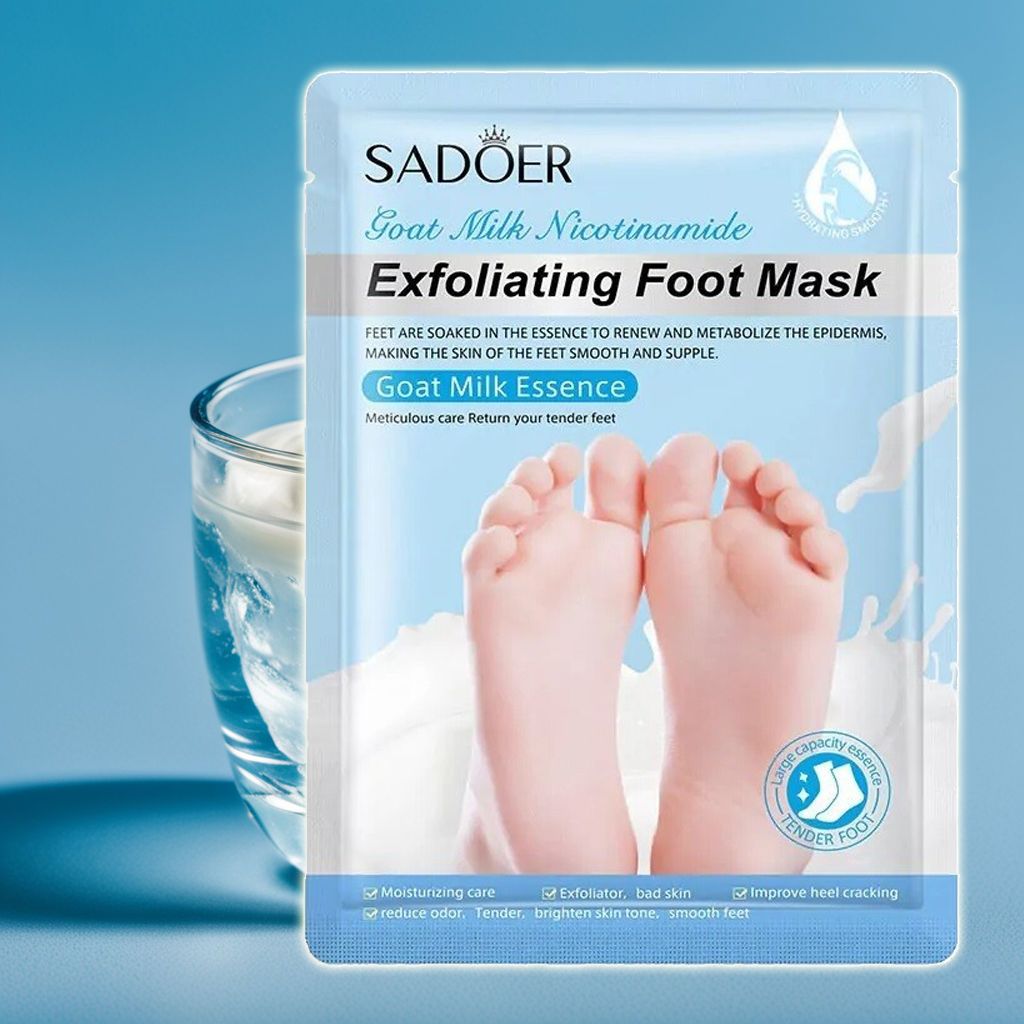 Пилинг-носочки с экстрактом козьего молока Sadoer Exfoliating Foot Mask Goat Milk Nicotinamide