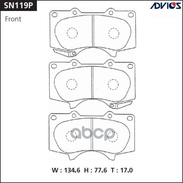 ДисковыеТормозныеКолодкиAdvicsADVICSарт.SN119P