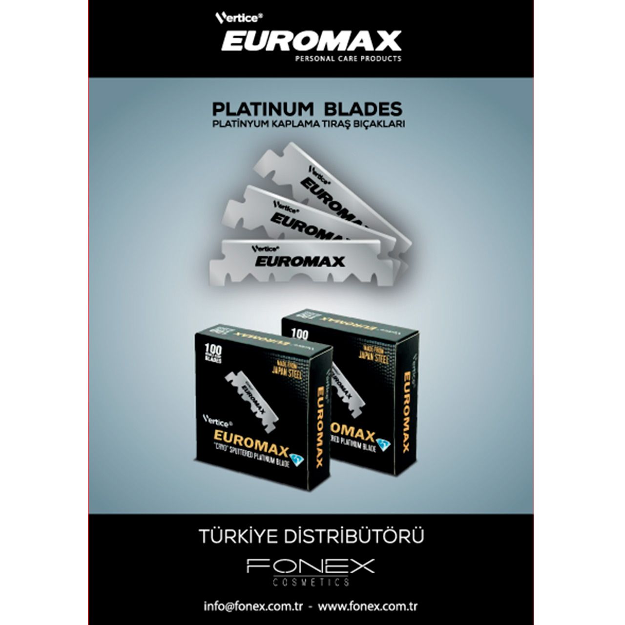 Сменные лезвия (половинки) EUROMAX PLATINIUM HALF BLADE 5 упаковок по 100 шт