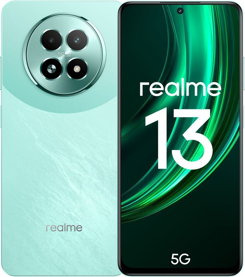 realmeСмартфонrealme135GРостест(EAC)12/256ГБ,зеленый