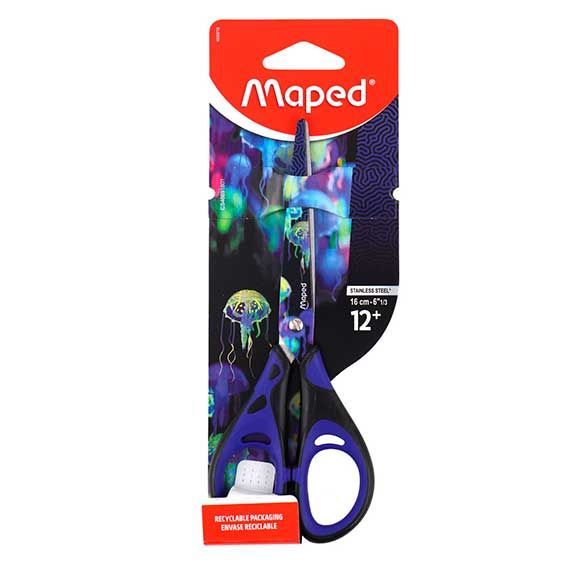 Ножницы Maped "DEEPSEA PARADISE" 16 cм, симметричные, прорезиненные ручки