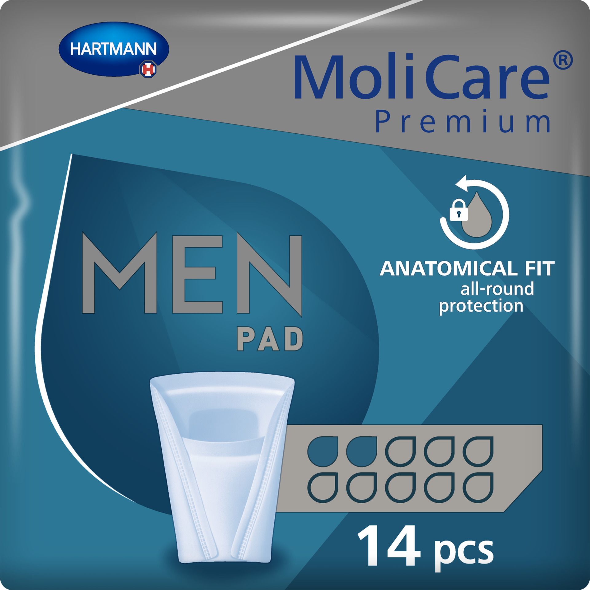 Прокладки урологические Molicare Premium Men ( Molimed Hartmann ) 2 капли, 14 штук