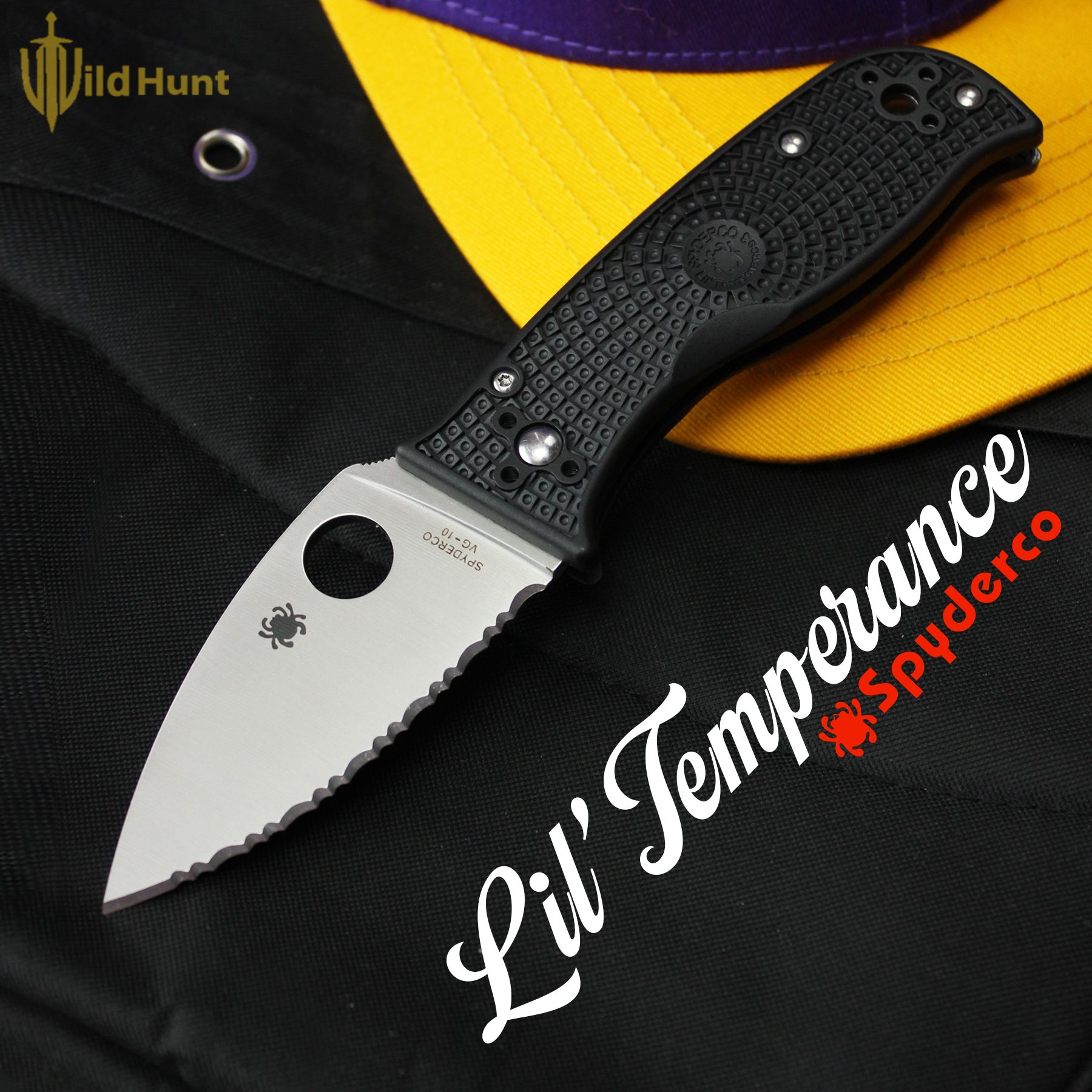 Туристический складной нож Spydercо Lil' Temperance 3 Serrated Черный