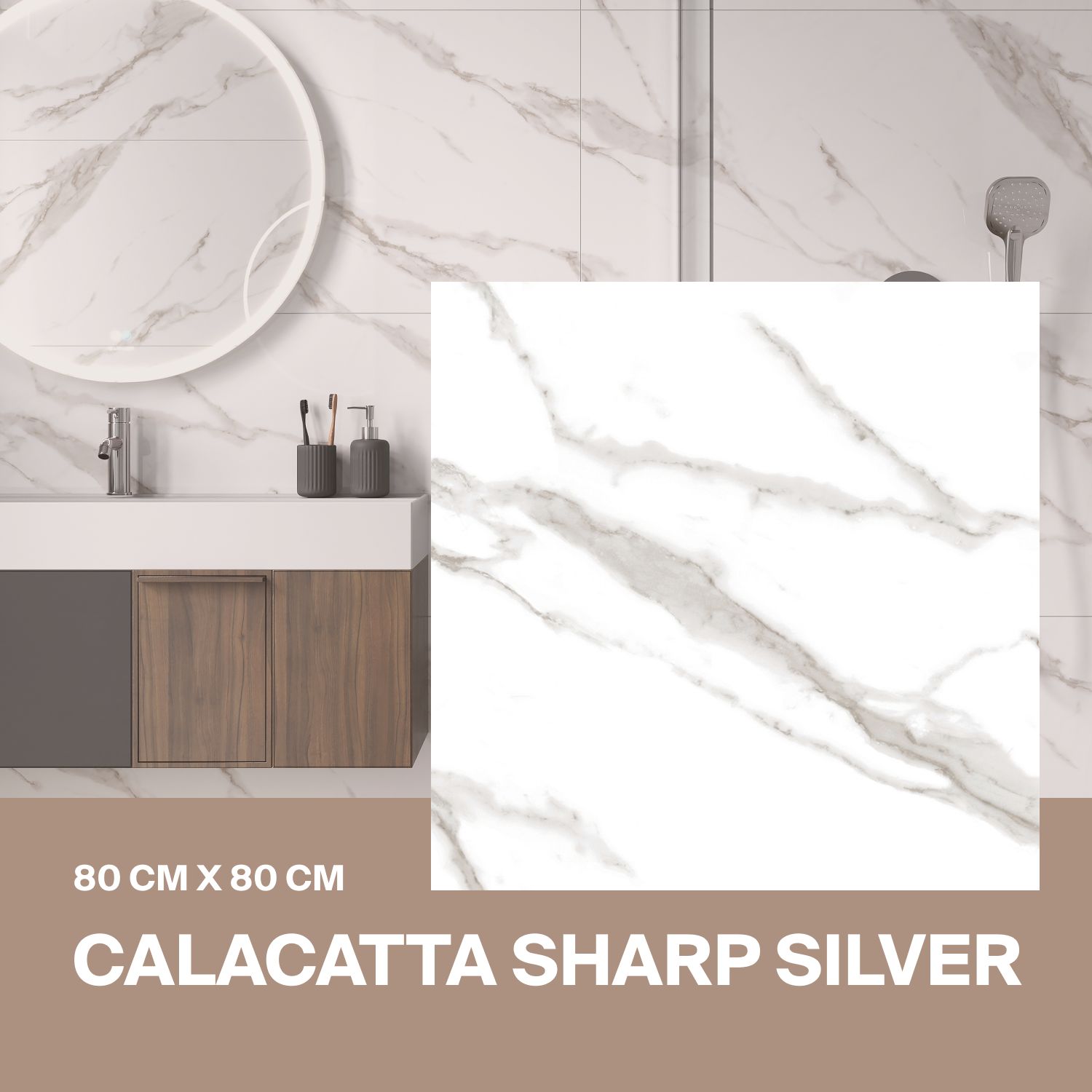 Керамогранит Ceradim Calacatta Sharp Silver 80*80 Матовый в упаковке 1,92м2 (3 плиты)