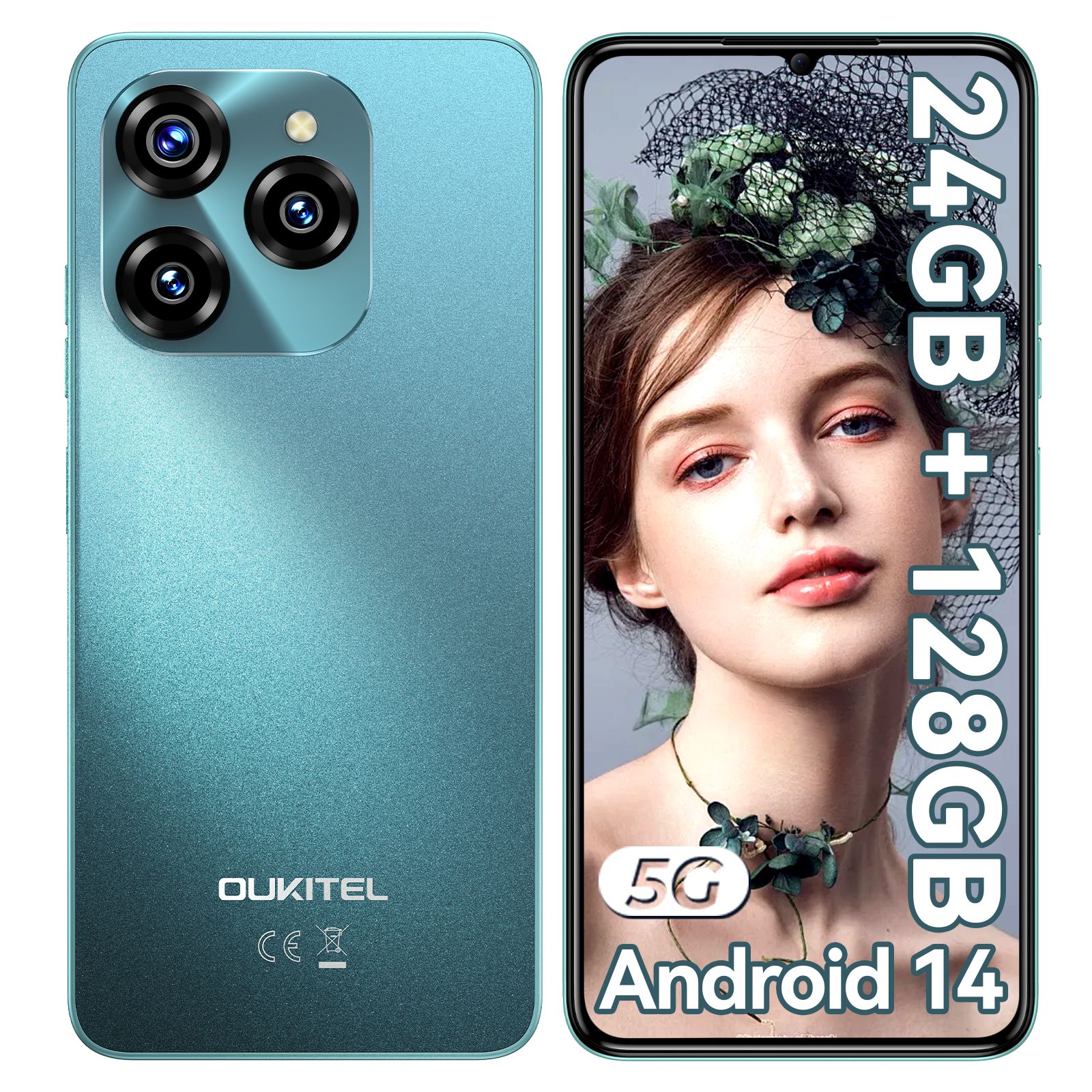 OukitelСмартфонC505G(Поддержкарусскогоязыка/Googleсервисы)EU24/128ГБ,зеленый