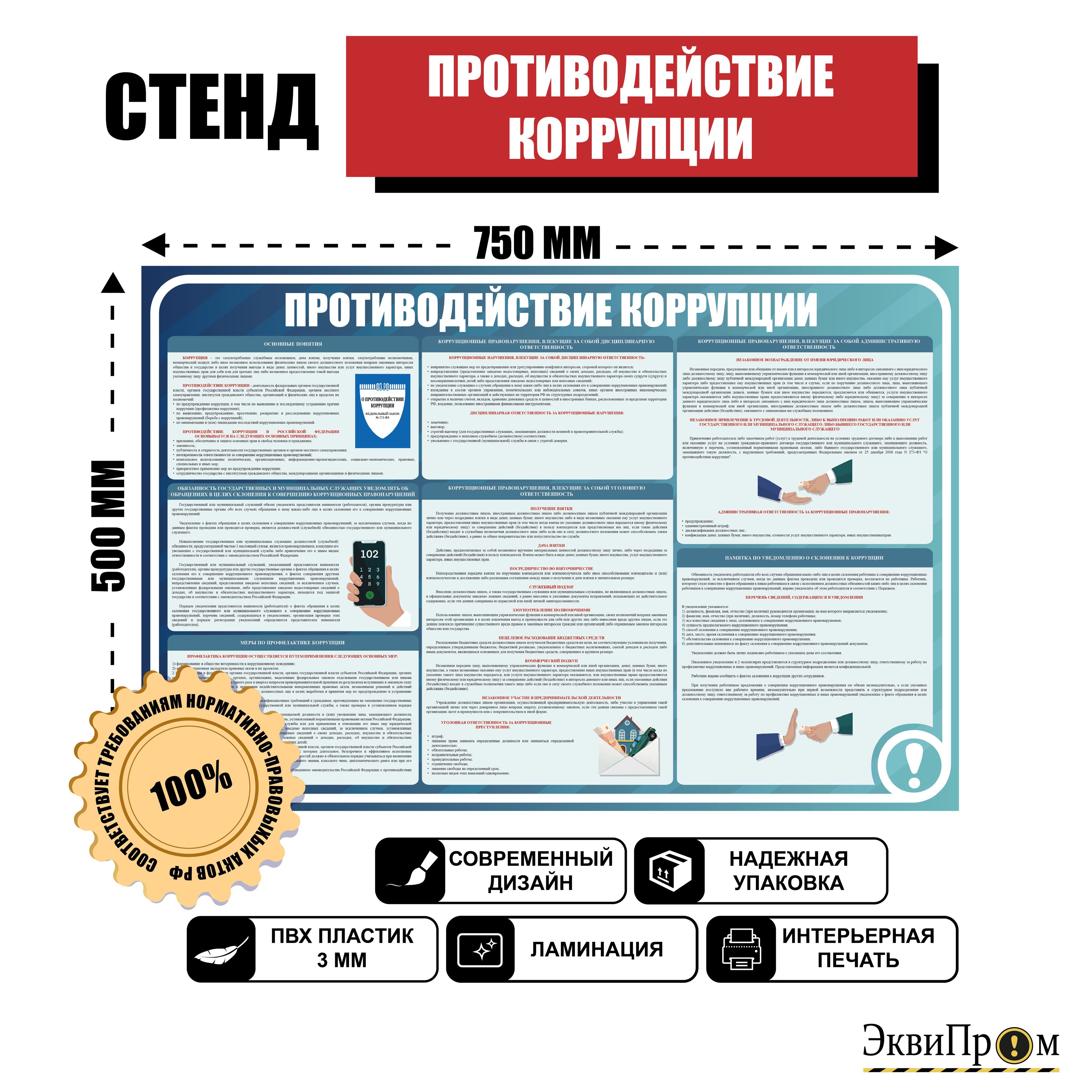 Информационный стенд Противодействие коррупции