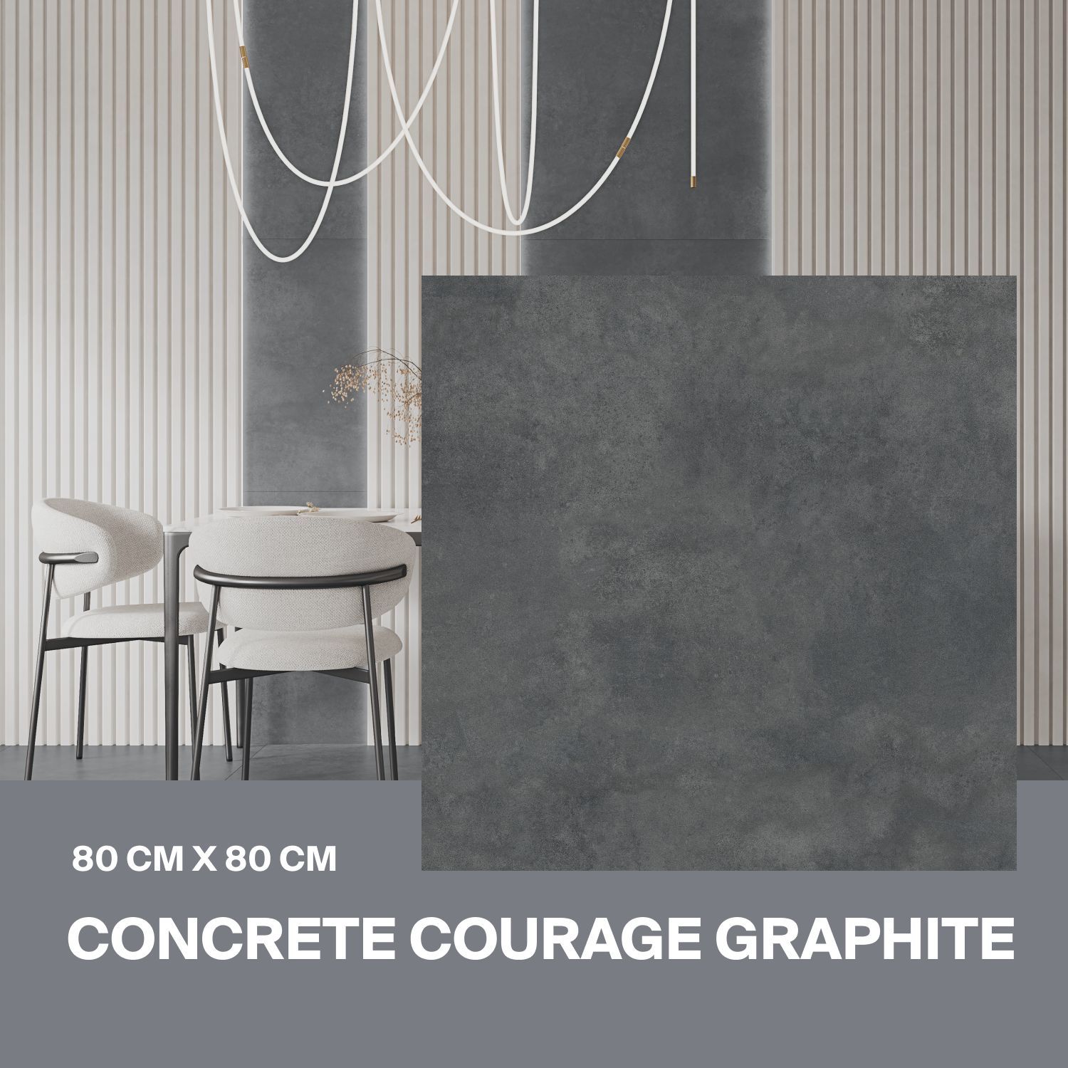 Керамогранит Ceradim Concrete Courage Graphite Матовый графитовый 80х80, в упаковке 1,92м2 (3; шт)