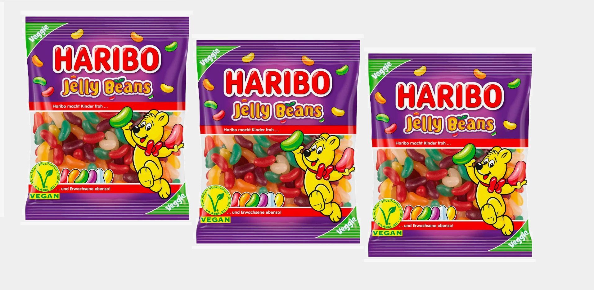 Жевательный мармелад Haribo Jelly Beans, Vegan, ( 3 уп. х 160 г)