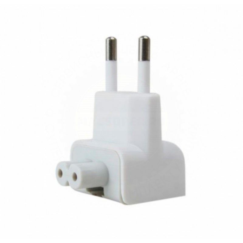 Адаптер-переходник белый Europlug (Евровилка) для блоков питания MacBook iPad iPhone