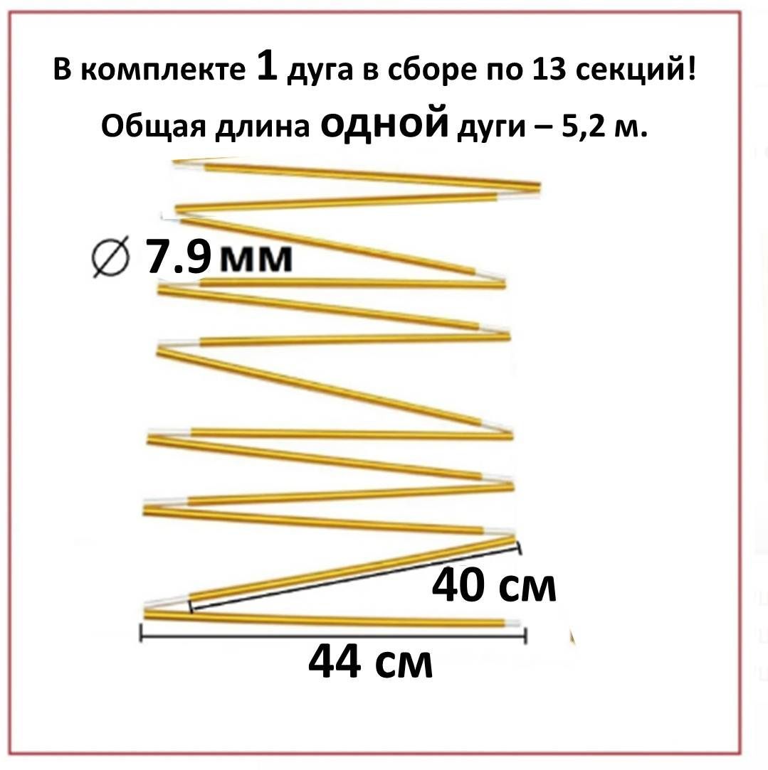 Алюминиевые дуги в сборе для палатки 7,9 мм 1 шт