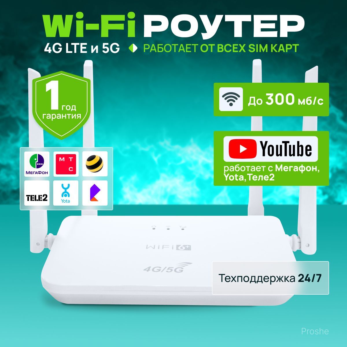 Роутер WiFi с сим картой 4G, модем