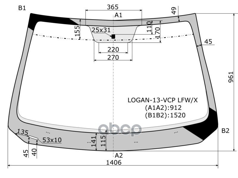 XYG Стекло лобовое Renault Logan 14- Sandero 14- Sandero 12-19