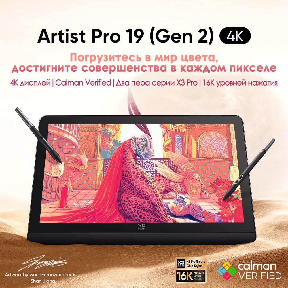 XP-PenГрафическийэкранArtistPro194К(2-гопоколения),темно-серый