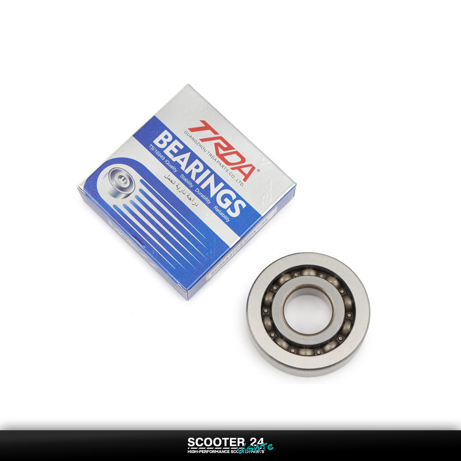 Подшипник 6304 - 2RS 20*52*15 (к-л Delta / ред-р 4T CH250) "TRDA" на коленвал мопеда Дельта и редуктора мотоцикла