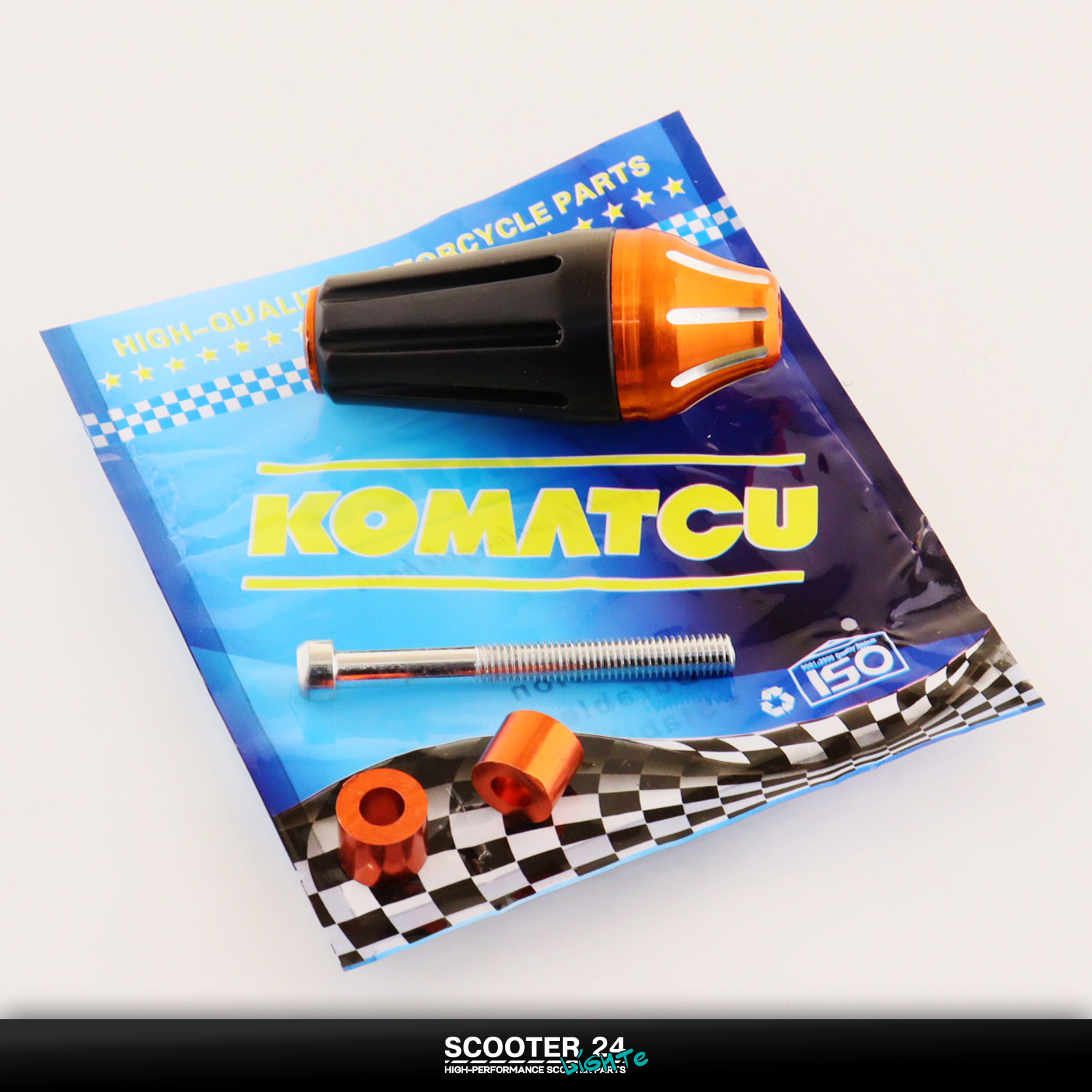 Отбойник двигателя / рамы защита для мотоцикла боковая (оранжевый) "KOMATCU" слайдер для клетки