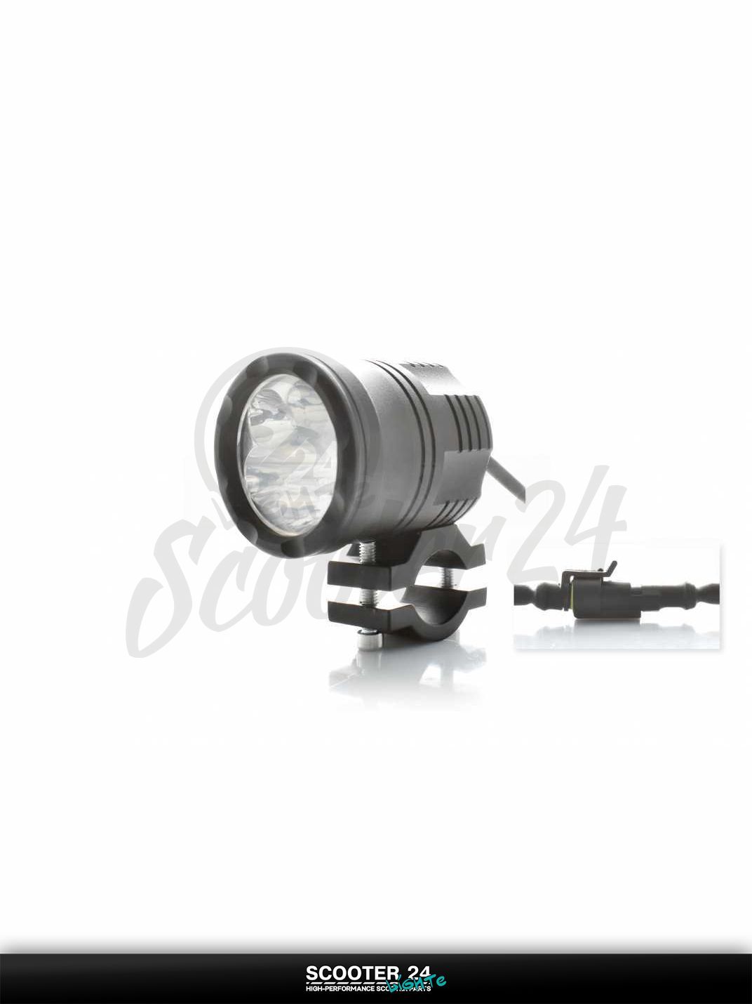 Фара дополнительная диодная на мотоцикл и другую мототехнику, круглая d62, круглое крепление #P05 27Z1