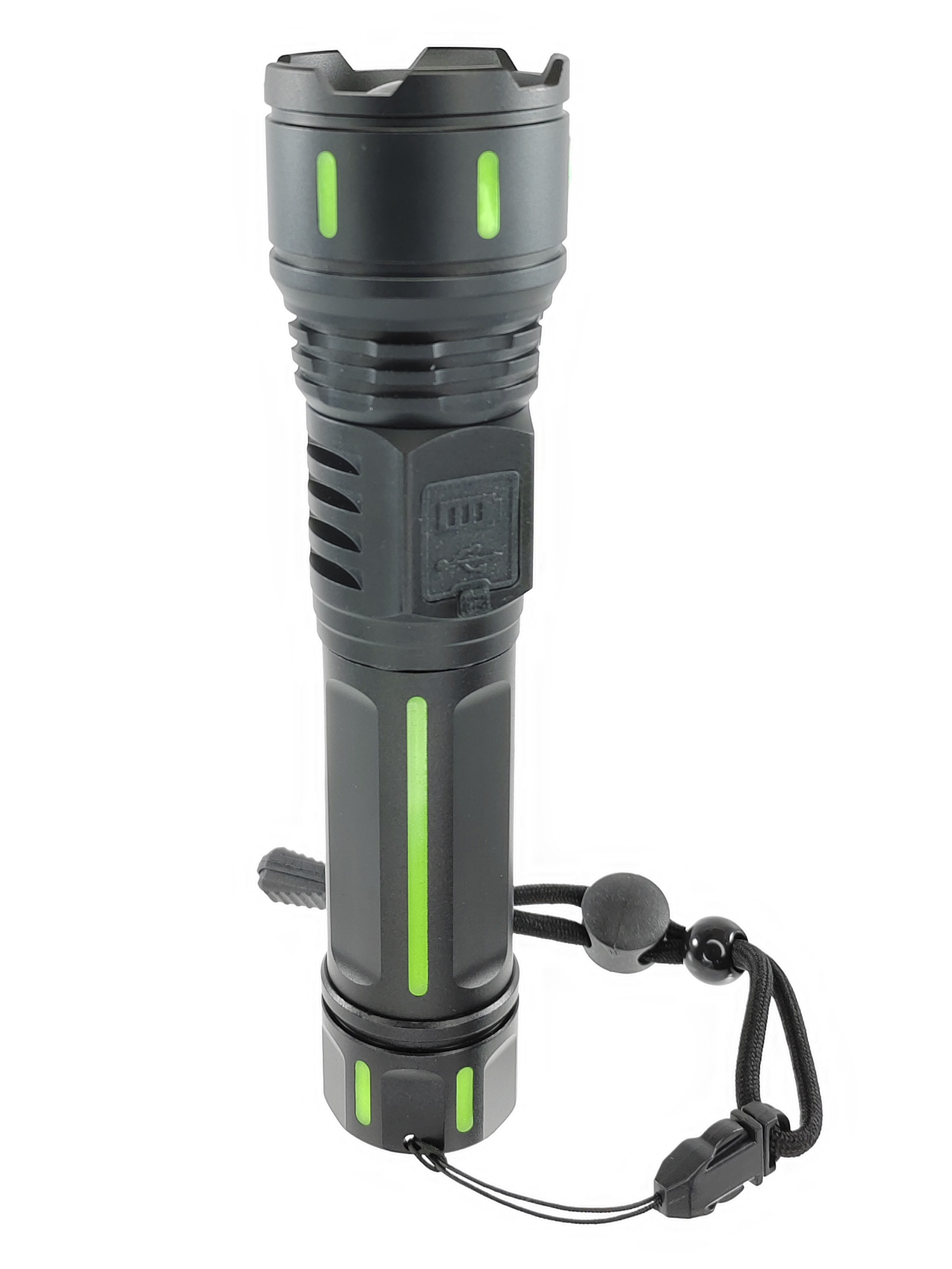 Фонарь аккумуляторный ручной, телескопический зум, 3 режима, зарядка USB-C, пауэрбанк USB-A — noname — Фонари и аксессуары — фото 7