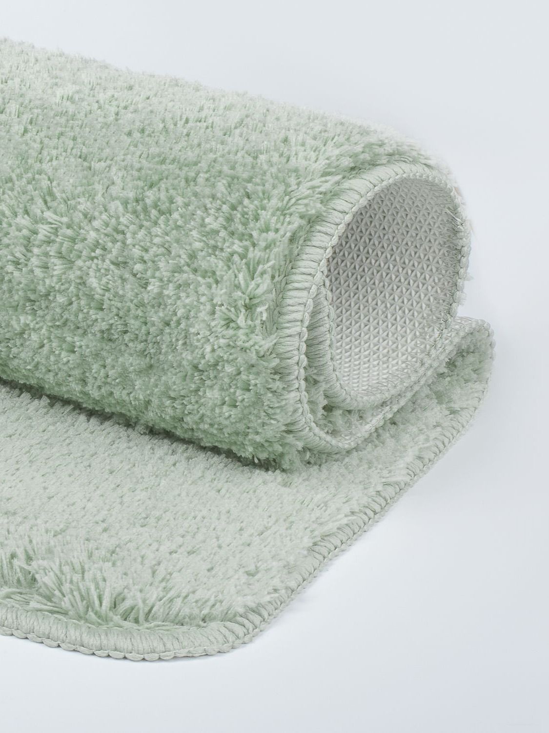 Фото товара на маркетплейсе ozon Коврик для ванной комнаты и туалета 50x80 см, мягкий, пушистый, противоскользящий, микрофибра, светло-зеленый, BSQS05Mi12
