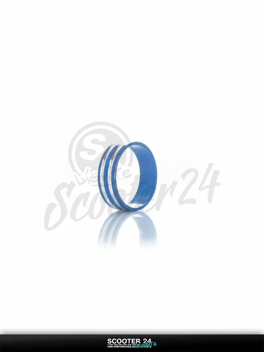 Шайба посадочная рулевой колонки (кольцо) вело алюминиевая, h10, d29 (синяя) #QC-002