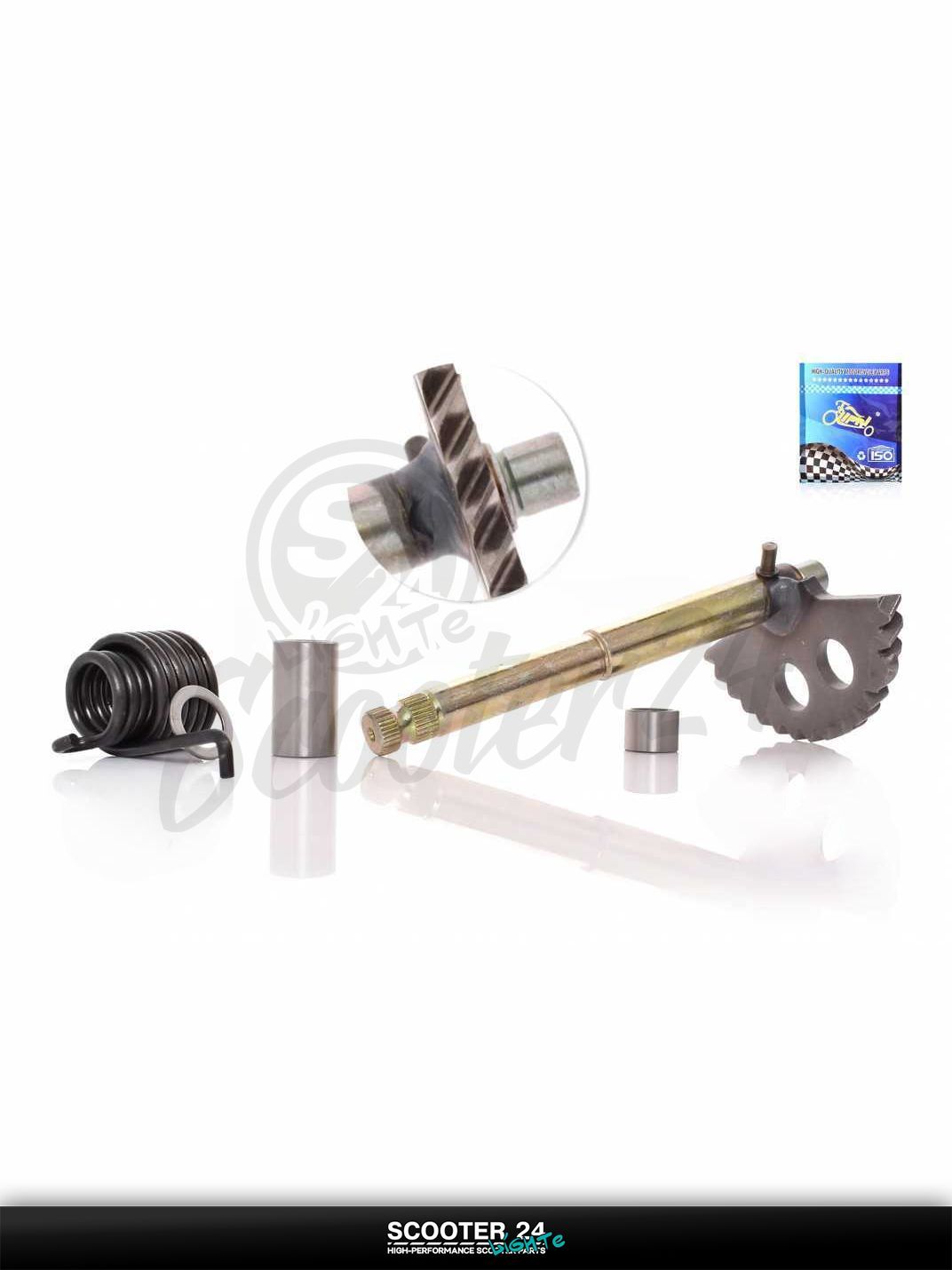 Сектор кикстартера на китайский скутер 157QMJ GY6 150 L 160 мм + втулка, пружина "LIPAI"