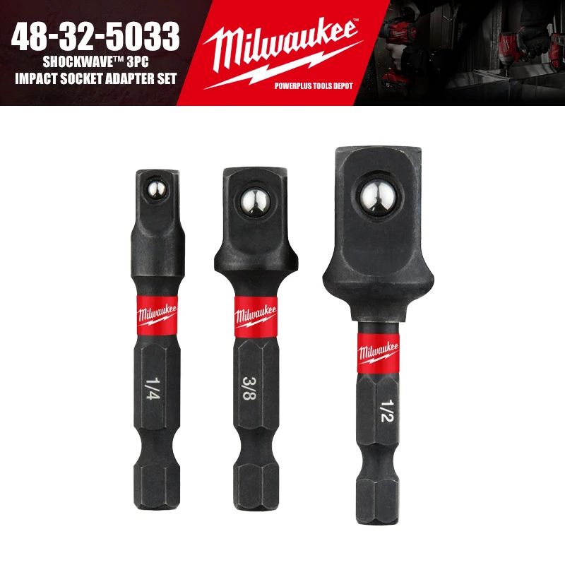 Milwaukee48-32-5033SHOCKWAVE3PCНаборпереходниковдляударныхторцевыхголовокАксессуарыдляинструментов