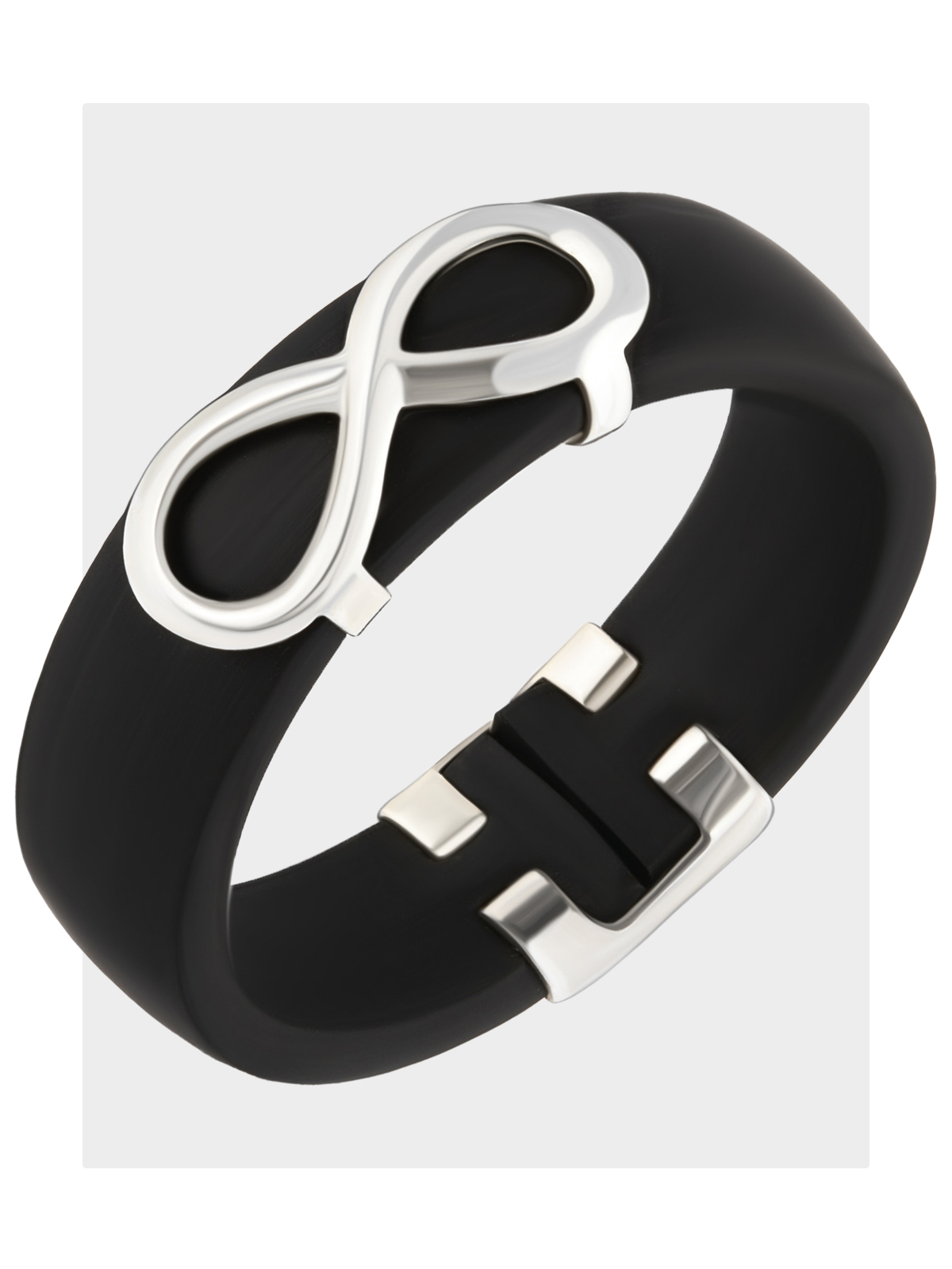 Кольцо серебро 925 женское, кольцо каучук, бесконечность