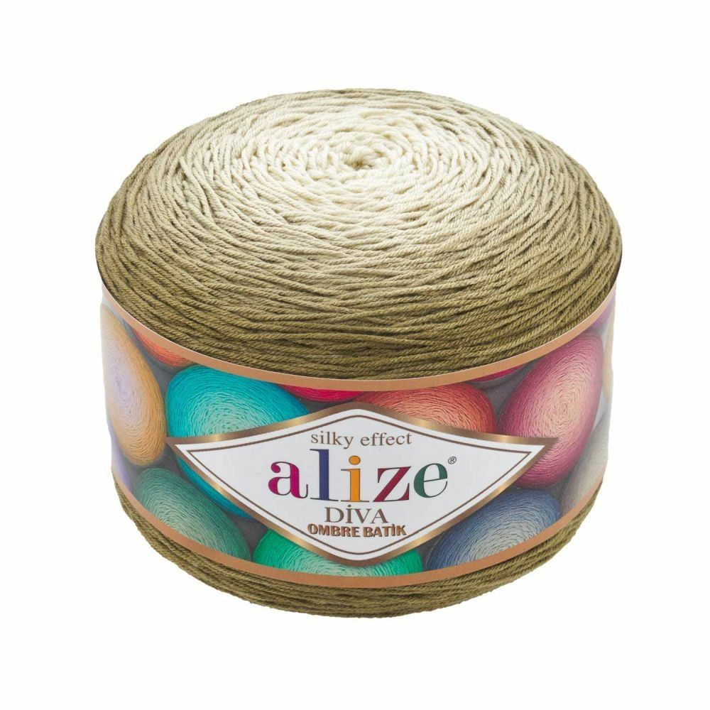 Пряжа DIVA OMBRE BATIK Alize -1моток( 7374 -бежевый) 250гр, 875метров, 100% микрофибра. Ализе Дива Омбре #1