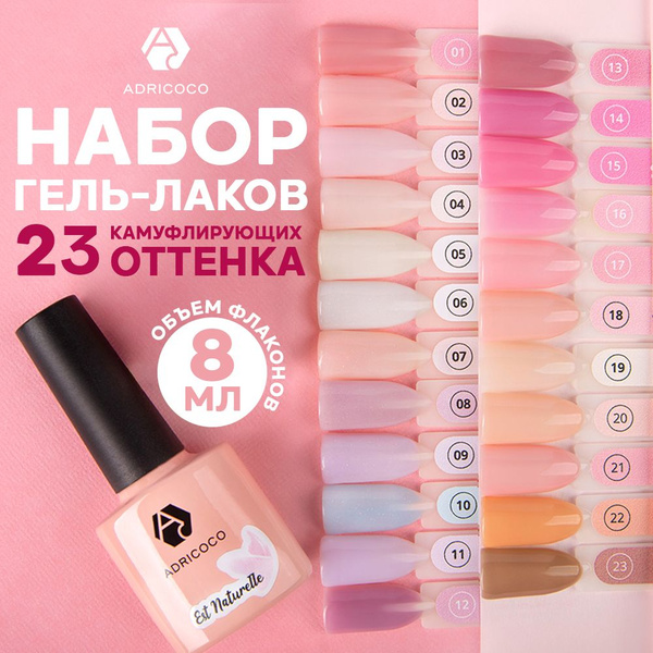 Набор гель лаков для маникюра ногтей камуфлирующих 23 шт. - купить с ...
