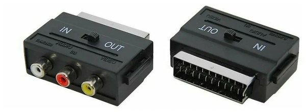 Переходник SCART - 3 RCA SIBTEL с переключателем, скарт 3 тюльпана ...