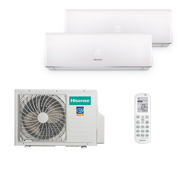 Мульти сплит-система на 2 комнаты ( 20+25 м2) Hisense white Smart DC ...