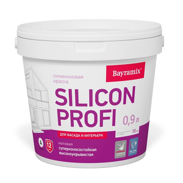 Краска Bayramix силиконовая для фасадов и интерьеров Silicon Profi ...