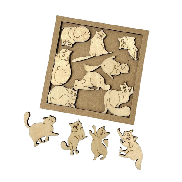 Кошка 3D-головоломка-игрушка Монтессори-игрушка-головоломка 9смx11см ...