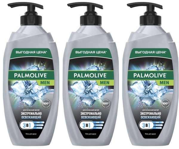 PALMOLIVE Гель для душа FOR MEN ACTIVE 3в1, Арктический ветер, 450 мл ...