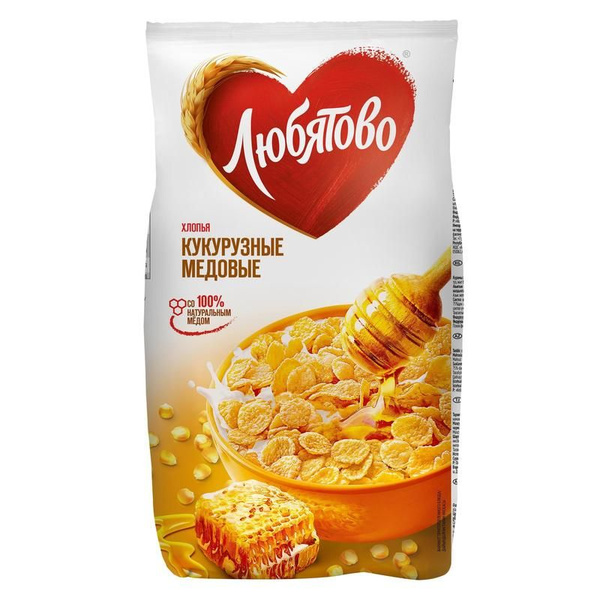 Хлопья кукурузные Любятово с медом 250 г - купить с доставкой по ...
