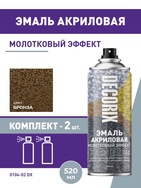 Краска аэрозольная молотковая по металлу и ржавчине DECORIX - эмаль ...