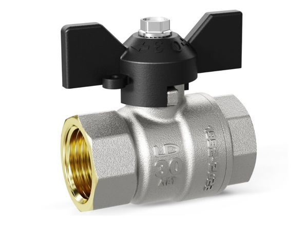 Кран шаровой латунный LD Pride 47.32.В-В.Б Ду 32 Ру 25 бабочка, арт. LD ...