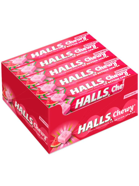 Жевательные конфеты Halls Chewy, Арбуз 15 шт - купить с доставкой по ...