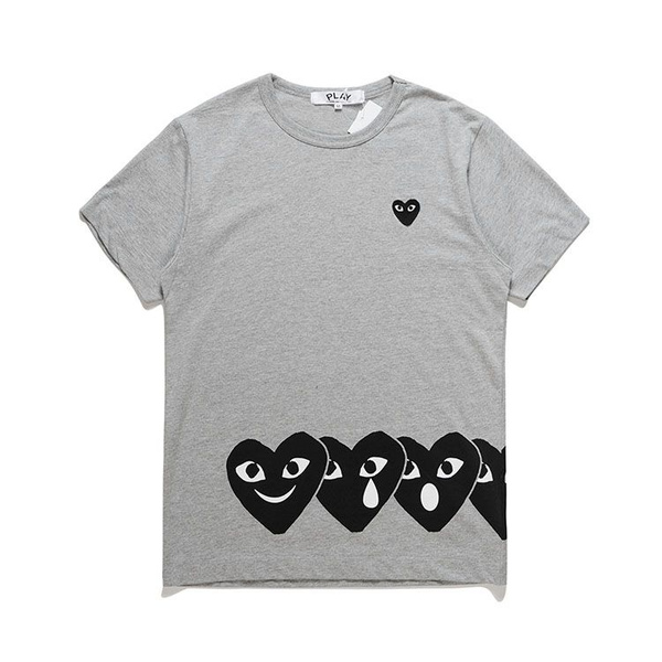 Футболка Comme des Garcons, размер универсальный, цвет пепел, cotton ...