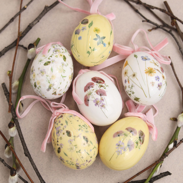 Пасхальные украшения Яйца Floral Easter 6 см, 6 шт, подвеска - купить с ...