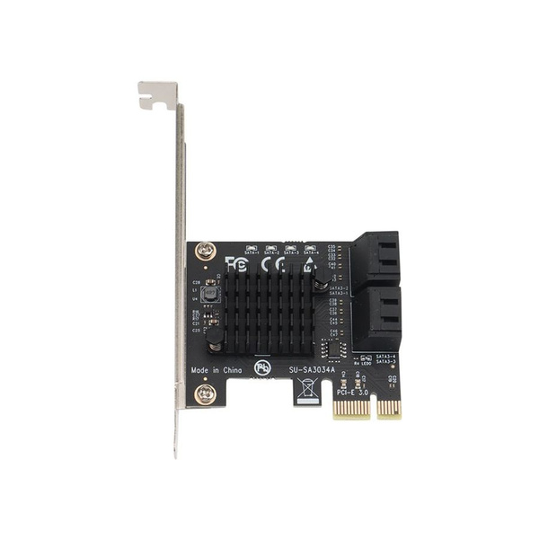 Переходник контроллер PCI-E на 4 SATA 3.0 6 Gb/s GSMIN DP20 (SU-SA3034A ...