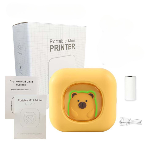 Мини-принтер термотрансферный Миниатюрный портативный термопринтер ...