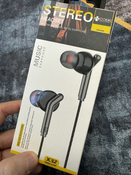 Характеристики Проводные наушники капельки с микрофоном Cokike X32 (95 ...