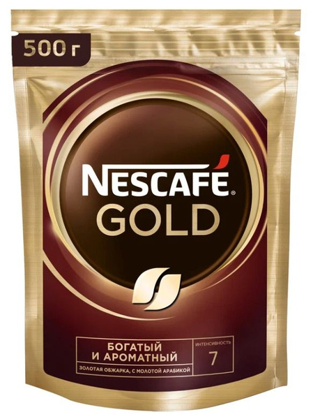 NESCAFE Кофе растворимый Gold, сублимированный с добавлением молотого ...