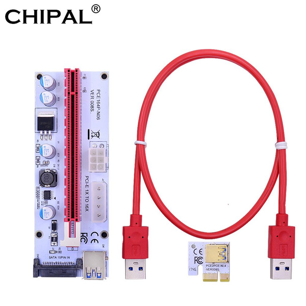 Riser PCI-E удлинитель CHIPAL VER008S PCIE райзер для видеокарты плата ...